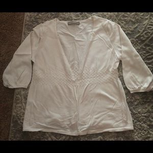 White cardigan sweater